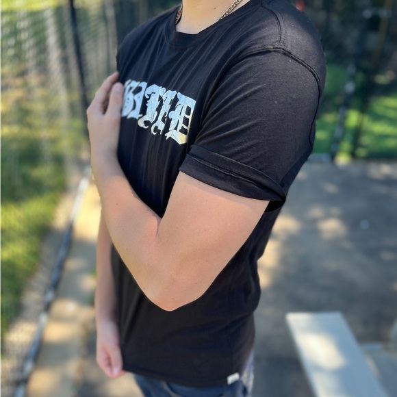 NEW JUICY COUTURE MEN SEVEN 7 SINS GREED SILVER FOIL T SHIRT DEADLY HEAVEN GOD L - Picture 15 of 16